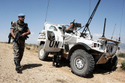© Sebastien Nogier/IP3; Liban le 30 mai 2008 - Le bataillon Francais de la FINUL (Force Interimaire des Nations Unies au Liban) patrouille au sud Liban.The French battalion of the UNIFIL (United Nations Interim Force in Lebanon) patrols in the South Lebanon.