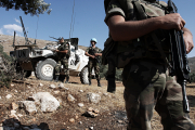 © Sebastien Nogier/IP3; Liban le 30 mai 2008 - Le bataillon Francais de la FINUL (Force Interimaire des Nations Unies au Liban) patrouille au sud Liban.The French battalion of the UNIFIL (United Nations Interim Force in Lebanon) patrols in the South Lebanon.